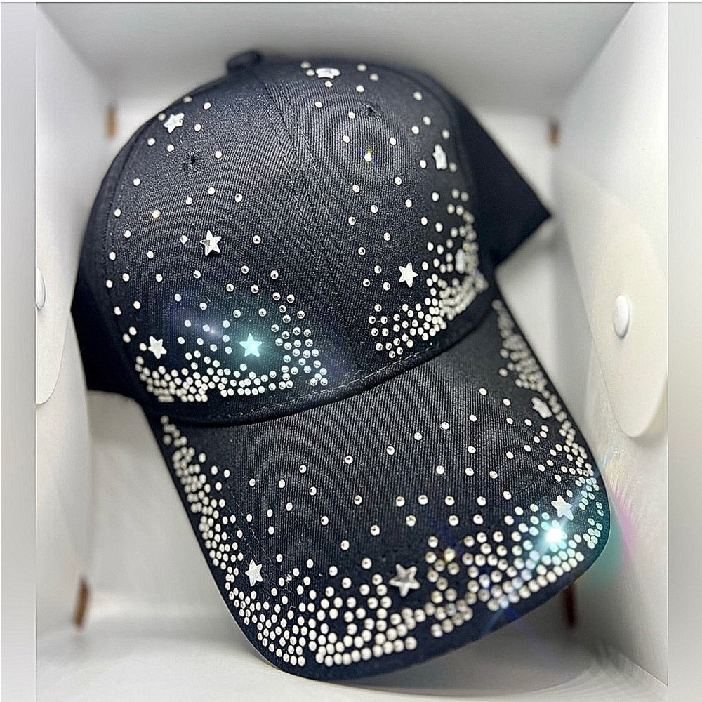 Black or White Rhinestone Baseball Caps $25 for 1 cap….$25 each!